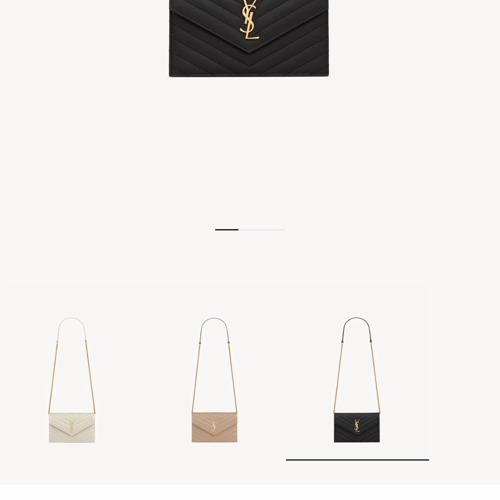 Saint Laurent Black Chevron Clutch with Gold Logo - Picture 12 of 13